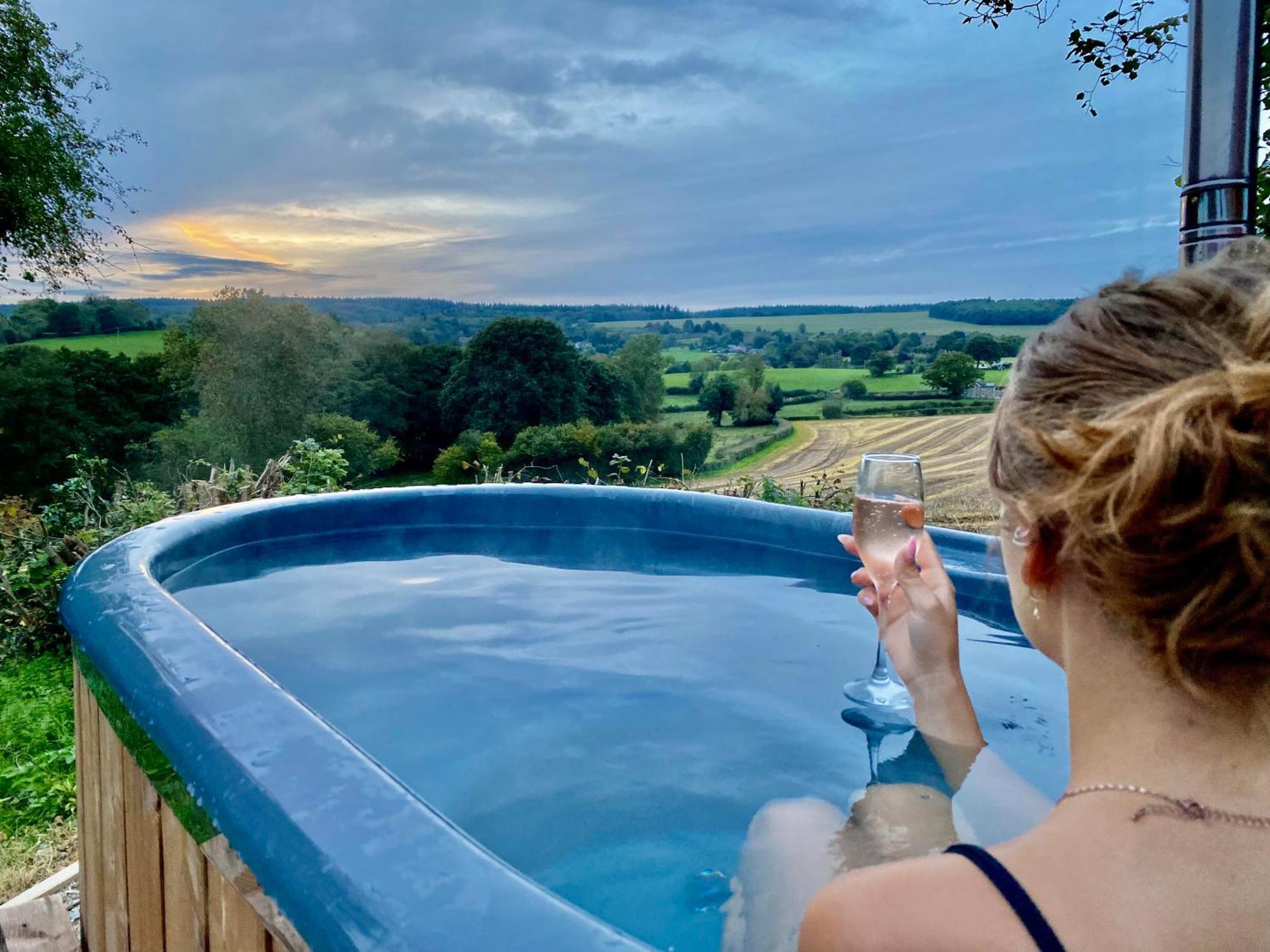 Romantic Nature Retreat, Luxury Glamping & Stargazing Views - Dragonfly Shepherd Hut Yarpole Екстериор снимка