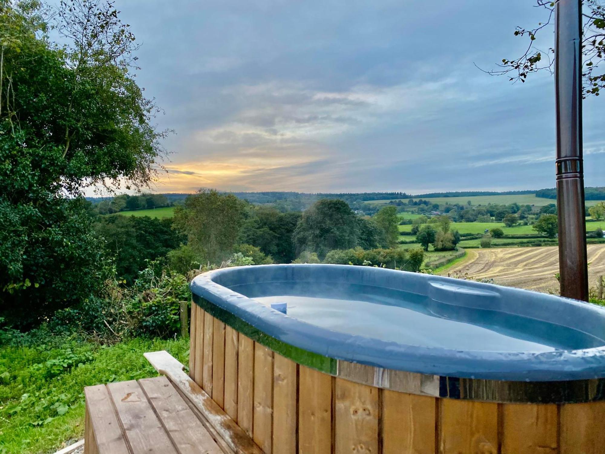 Romantic Nature Retreat, Luxury Glamping & Stargazing Views - Dragonfly Shepherd Hut Yarpole Екстериор снимка