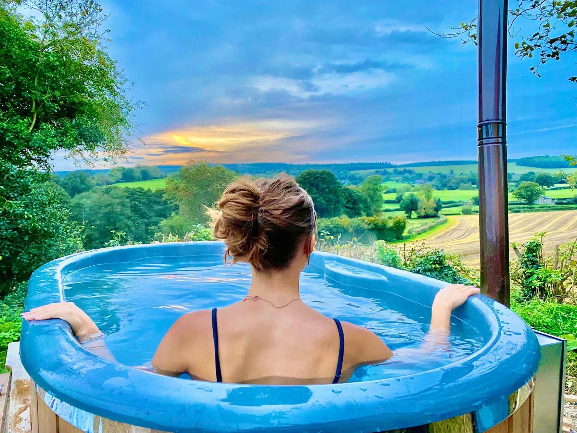 Romantic Nature Retreat, Luxury Glamping & Stargazing Views - Dragonfly Shepherd Hut Yarpole Екстериор снимка